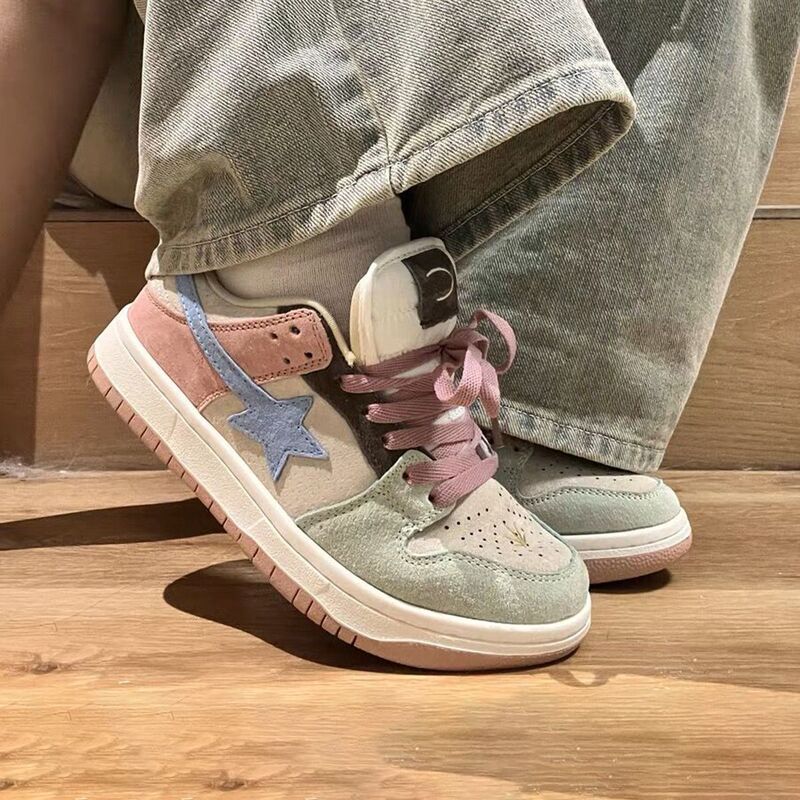 Dopamine Rainbow Star Sneakers 2026 New Versatile Original Design Color-Block Casual Sports Shoes