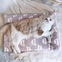 Winter Warm Flannel Pet Pillow Mat Kitty Blanket Mat Dog Chin Pad Ground Mat Ground Mat Plus Suede Thickened Mattress