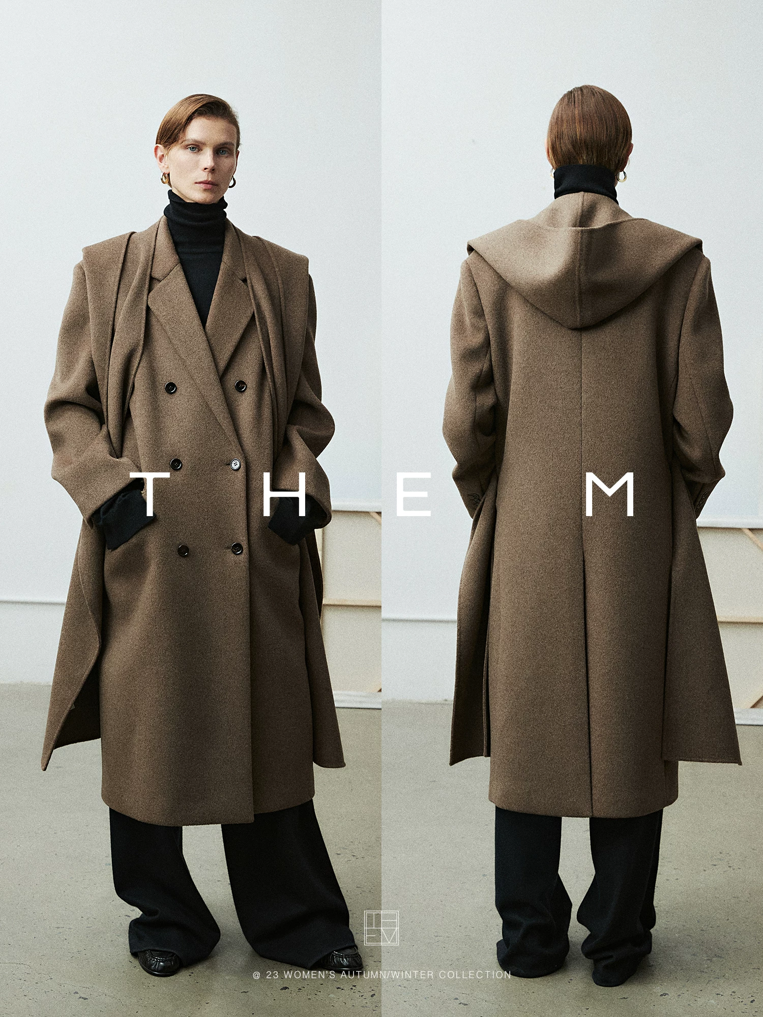 CEST M |ROW quiet luxury silk cashmere wool_double-breasted suit coat & hooded scarf