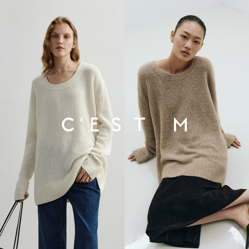 Cest M丨Luxury Brand Same Style Silk Cashmere Exquisite and Elegant Artistic Interwoven Yarn Sweater