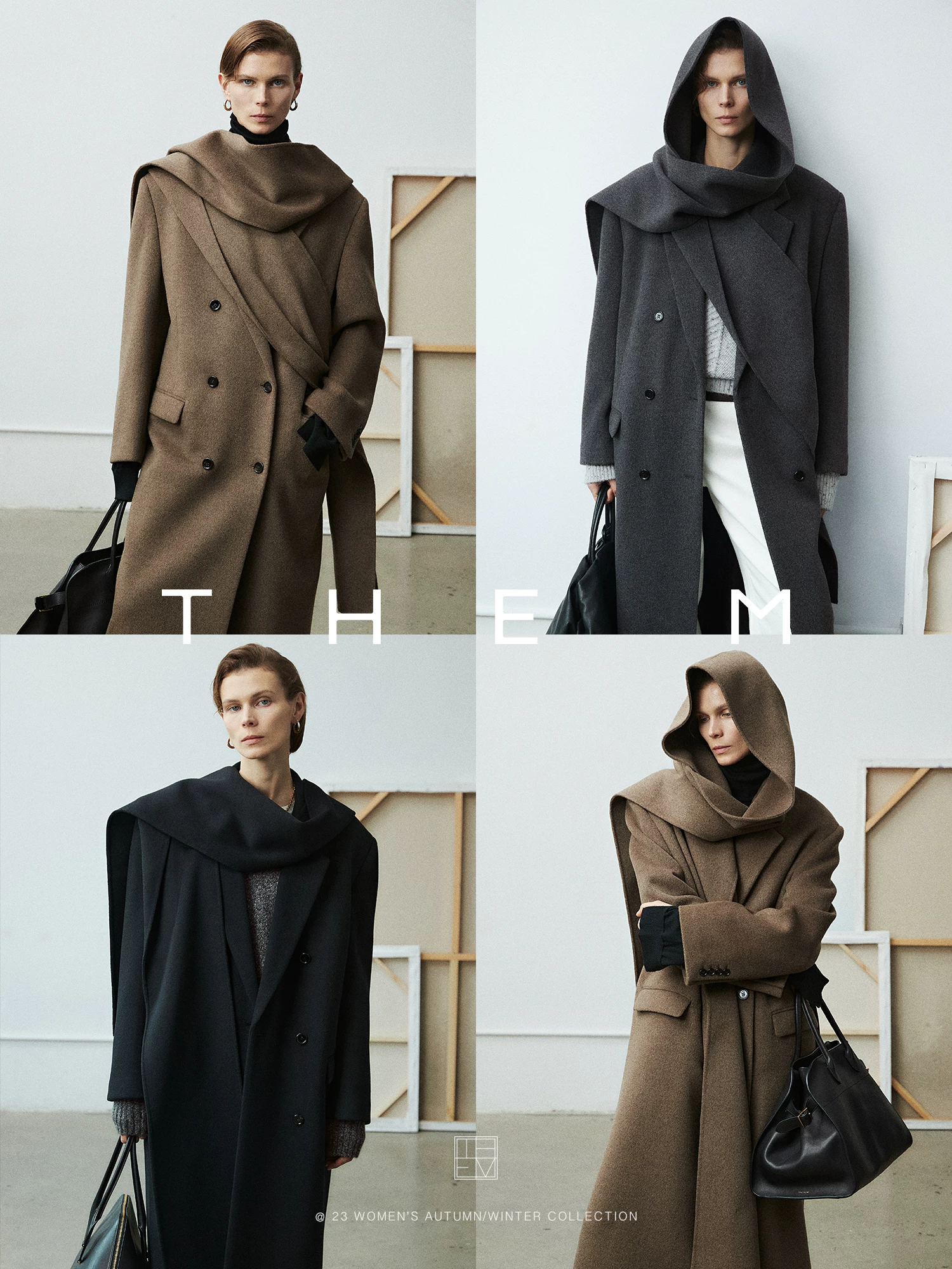 CEST M |ROW quiet luxury silk cashmere wool_double-breasted suit coat & hooded scarf
