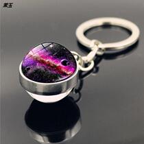 Star twelve Constellation series keychain pendant creative couple gift men and women key chain schoolbag hanging crystal