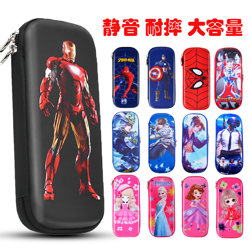 Boys Spider-Man pencil case 2021 new popular primary school students first, second and third grade stationery box Iron Man pencil case