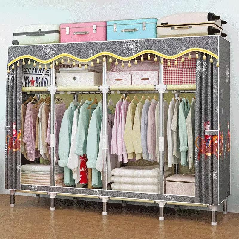 (Bearing capacity over 1200kg) wardrobe home bedroom wardrobe simple assembly cloth wardrobe thick reinforcement