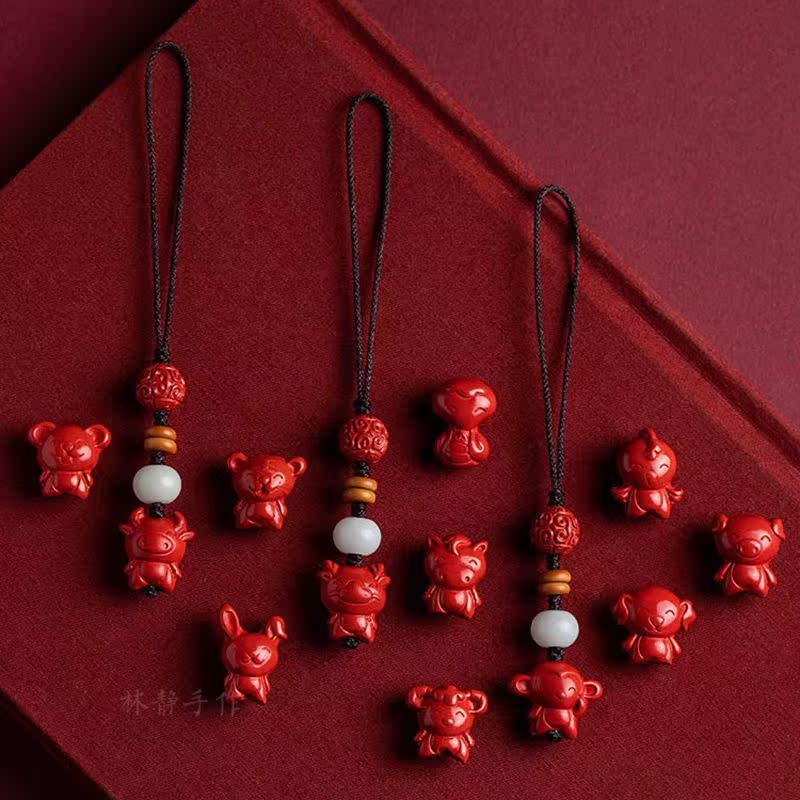 Sand mobile phone hoisted cow 12 zodiac chain rope shipping Chinese wind pendant men and women