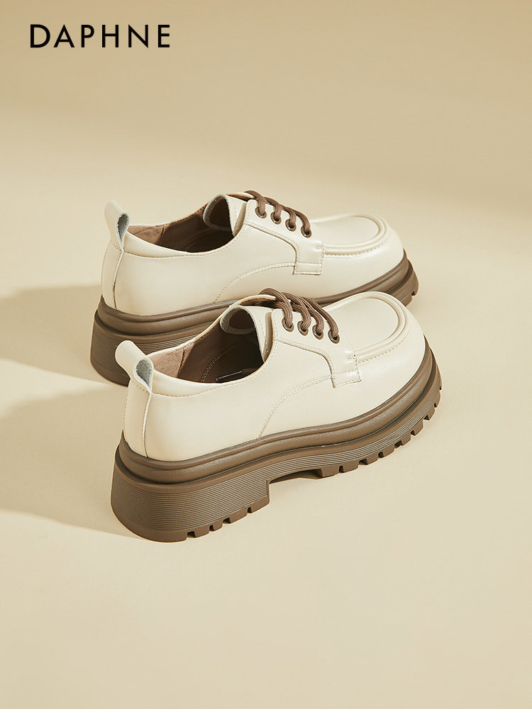 Daphne Thick-Soled Loafers for Women, British Style White Leather Shoes, 2026 Spring New Women's Shoes, Single Shoes