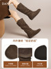 Daphne's Popular Mid-Calf Boots for Women 2025 New Autumn and Winter Fleece-Lined Boots Women's Melard Flat-Soled Slouchy Boots Short Boots