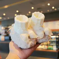 Детская зимняя флисовая удерживающая тепло нескользящая обувь подходит для мужчин и женщин для девочек для раннего возраста, 0-12 мес., мягкая подошва