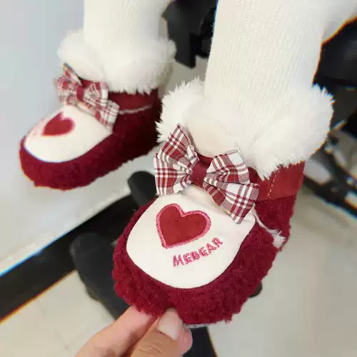 Детские зимние удерживающие тепло туфли, флисовая обувь для новорожденных, шнурок-держатель, мягкая подошва, увеличенная толщина, 0-1 лет, 12 мес.