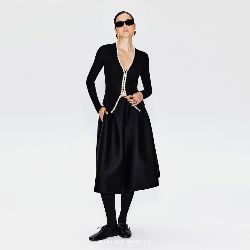 Ateliermisslu【Miss Coco】26 Fall/Winter New Collection Imitation Pearl Wool Knit Cardigan Jacket