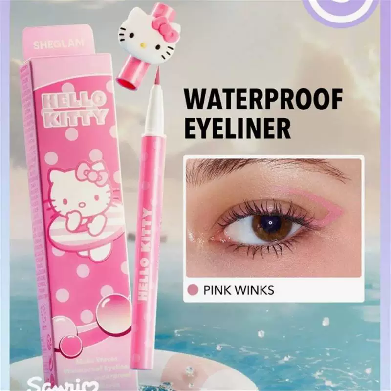 Набор косметики sheglam Hello Kitty — тени, блеск для губ и румяна, дорожный формат (8×6×2 см)