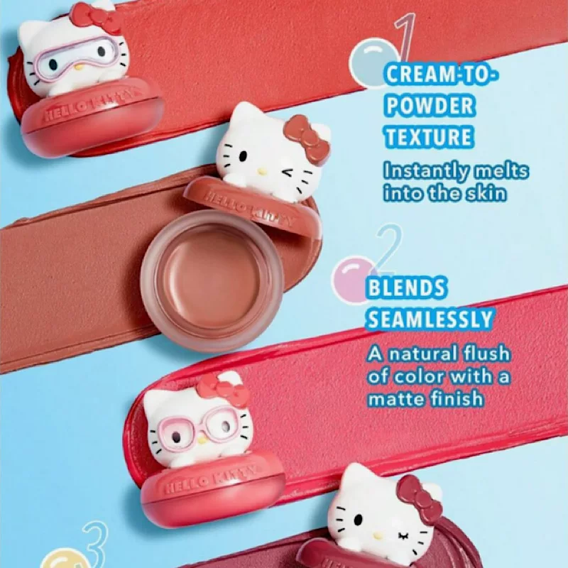 Набор косметики sheglam Hello Kitty — тени, блеск для губ и румяна, дорожный формат (8×6×2 см)