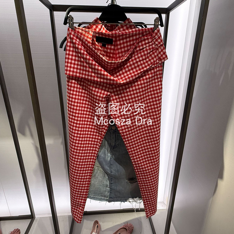 Women's Clothing 2026 New Spring Outfit European and American Style Straight Mid-Waist Fashion Small Checkered Capri Pants 4661418