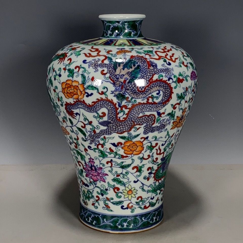 大清乾隆手絵パステル花鳥紋梅瓶一対作り古仿古瓷古玩骨董コレクション復古置物 大清乾隆手絵パステル花鳥紋梅瓶一対作り古仿古瓷古玩骨董