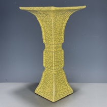 Antiques and miscellaneous antiques and second-hand goods Song Lao Kiln Porcelain Ge Kiln orange glaze open flower vase ornaments