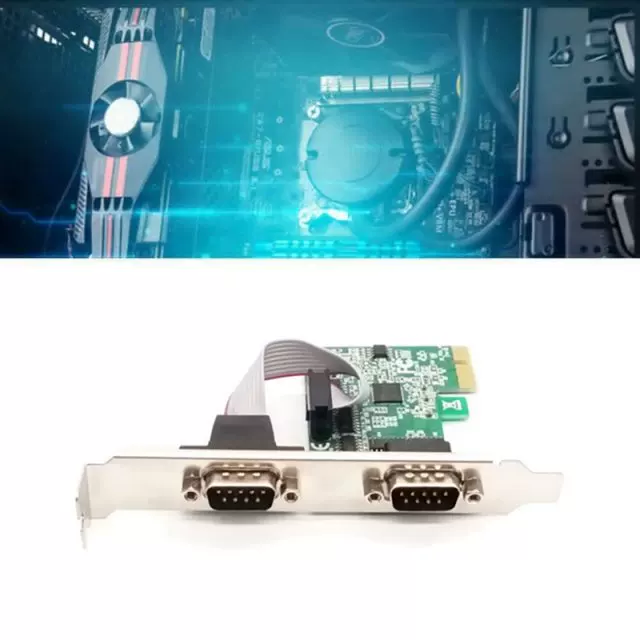 PCI-E разветвительная карта 2 порта PCI-E x1 на 2 DB9 RS232 CO