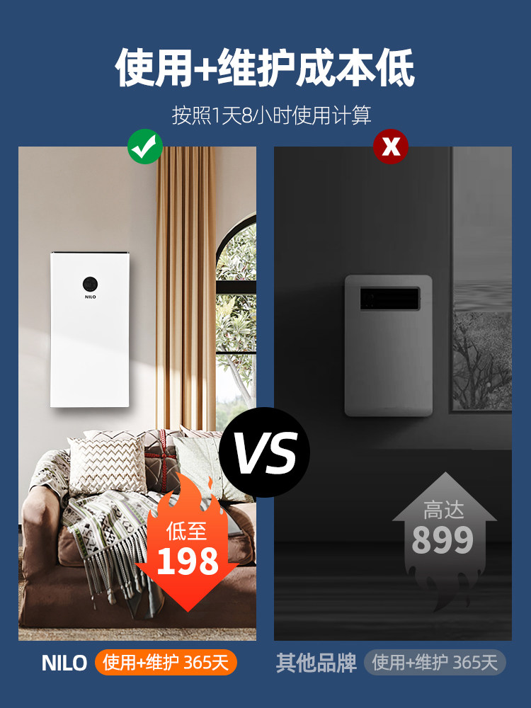 Fresh Air System, Household Ventilation Machine, Wall-Mounted, New House Formaldehyde Removal, Haze Removal, Bedroom Decoration Purification Device