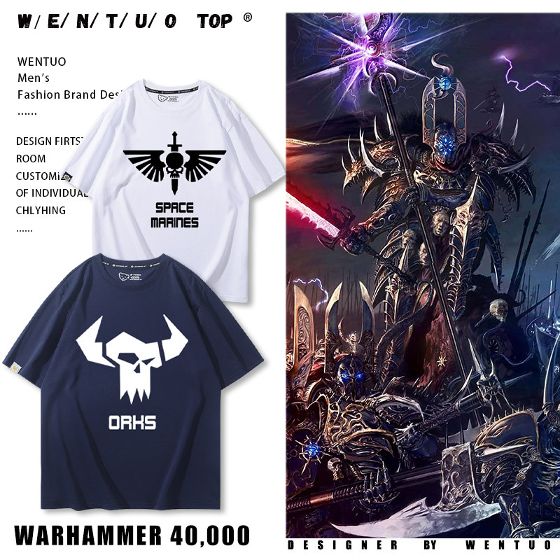 Warhammer 40K Game Merchandise Space Marine Extreme Squad Short-Sleeve T-Shirt for Men and Women, Pure Cotton Casual Half-Sleeve Clothing