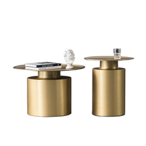 Stainless steel tea table round combined modern light lavish living-room small tea table minimalist personality side several designers corner a few