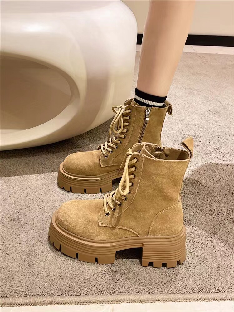 Unable to refuse to knock on the ocean gas (LW-Changer) thick bottom heightening Martin x Women Inn Wind Rhubarb Boots-Taobao
