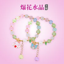 Han Edition Popcorn Crystal Mesh Red Color Bracelet Schoolgirl Child Han Prints Girlfriends Brief Cartoon Ins ornaments