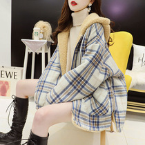 British NEXT ROAD maternity coat autumn and winter velvet thickened top loose fashionable casual hooded coat