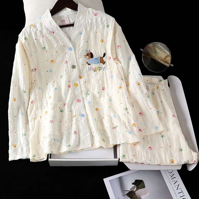 British Dhwa Postpartum Nursing Maternity Clothes for Spring and Summer, Thin Pure Cotton Bubble Wrinkle Fabric Maternity Home Pajamas British Dhwa Postpartum Nursing Maternity Clothes for Spring and Summer, Thin Pure Cotton Bubble Wrinkle Fabric Maternity Home Pajamas