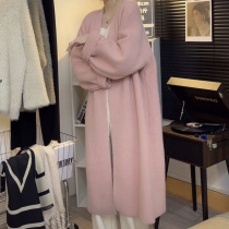 British NEXT ROAD maternity autumn and winter loose coat lazy style long soft and waxy high-end knitted cardigan