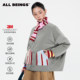 ALL BEINGS2025 autumn and winter new color striped knitted stitching deconstructed 3m Thinsulate cotton jacket jacket