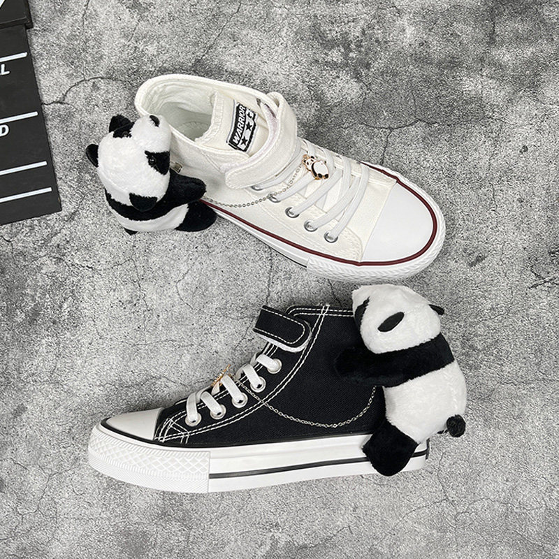 Hui Yi Yi Boy's Shoes Shoes on the panda high helper shoes 2022 new children's small white shoes girls slate shoes