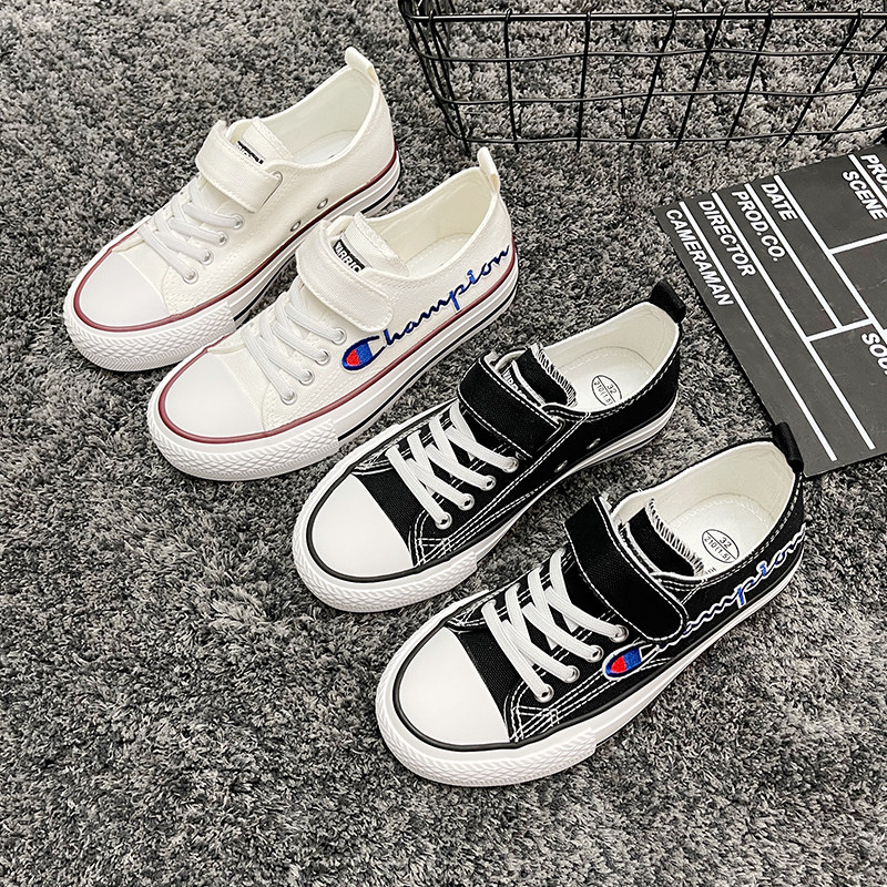 Pull back children's shoes canvas shoes 2022 summer new explosion change champion children's white shoes boys shoes girls shoes