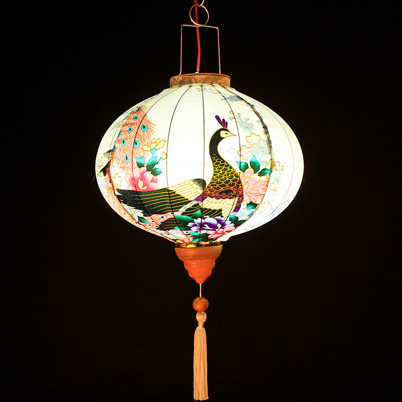 Spring Festival lantern hanging balcony Chinese outdoor ancient peacock Phoenix Chinese wind decoration yearly curfew lamp New Year's Day