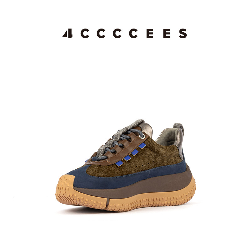 【New Colors Available】4Ccccees/ Kapok Pinto Women's Thick-Soled Dad Shoes Height-Increasing Sneakers