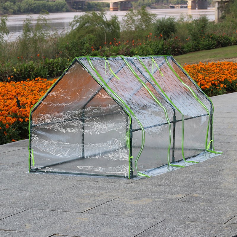 Home gardening enhanced greenhouse small shed fleshy green plant insulation shed with zippered rain and sunshade warm room