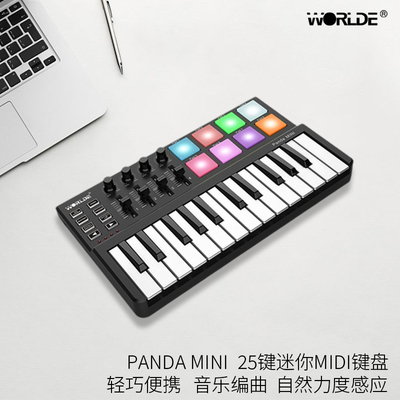 Worlde-Pandamini25 Key Midi-клавиатура для удара по Pad Music Аранжировка клавишной электро-музыки контроллер флейты