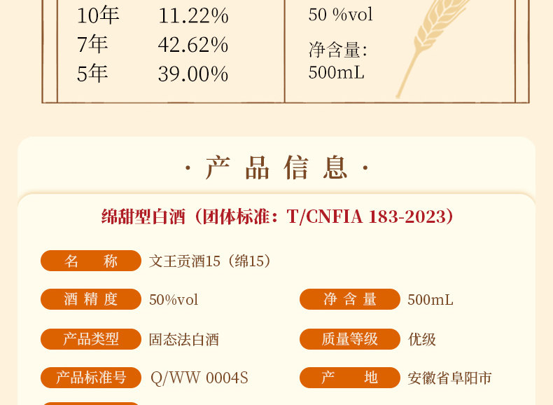 安享好物 安享A级白酒-文王贡绵15白酒 团标 