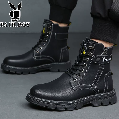 Martens, высокие утепленные удерживающие тепло сапоги в английском стиле, ботинки, из натуральной кожи, в британском стиле