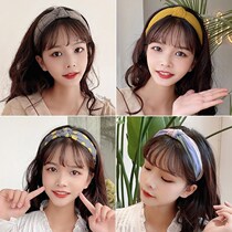 Hairband wide edge summer female fairy high-end 2021 temperament Net red bundle hair French face wash hair card new Press hair
