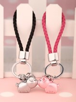 Lovers keychain niche simple piggy a pair of mens car key chain net red women exquisite pendant custom gift