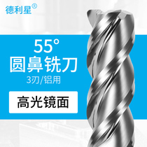 Delli star 55 degrees aluminium with milling cutter round nose knife milling aluminium special milling cutter high light 3 blades R angle aluminium alloy special