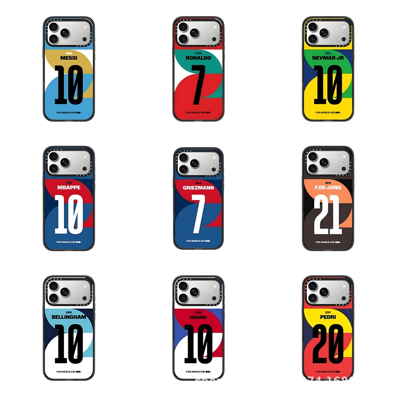 2026 World Cup Player Numbers Messi and Cristiano Ronaldo Suitable for iPhone 17 Pro Max Phone Case, European and American Apple 16 Pro Football Star 15 Plus Protective Case 14 Protective Shell 13 Neymar 12