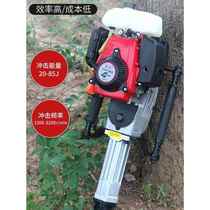 Jinhe gasoline pile driver high-power farm guardrail rescue wood pile construction steel pipe triangle pile piling pier machine