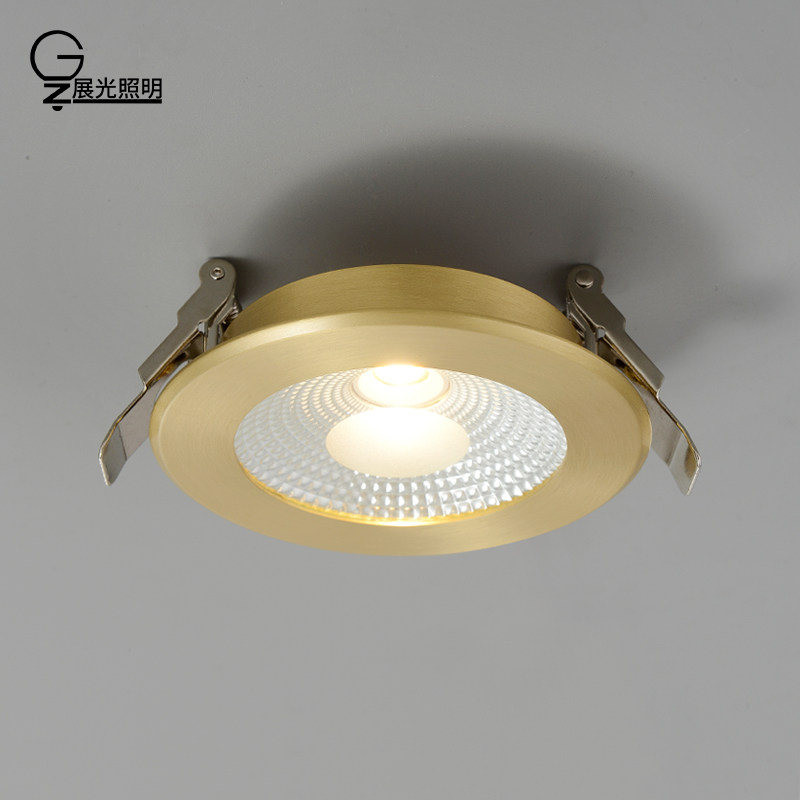 All copper LED drum embedded living room household ceiling lamp high brightness ceiling lamp suspension ceiling lamp corridor shooting