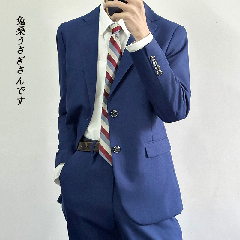 Dk Uniform Men's Royal Blue Preppy Style Student School Uniform Set Japanese Style Suit Spring and Autumn Student Youth Suit Jacket Dk Uniform Men's Royal Blue Preppy Style Student School Uniform Set Japanese Style Suit Spring and Autumn Student Youth Suit Jacket