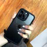 Apple, модный совместимый iPhone 13, черный чехол для телефона, маленький нескользящий iPhone12 Pro, городской стиль, 13promax, изысканный стиль, зеркальный эффект, iphone