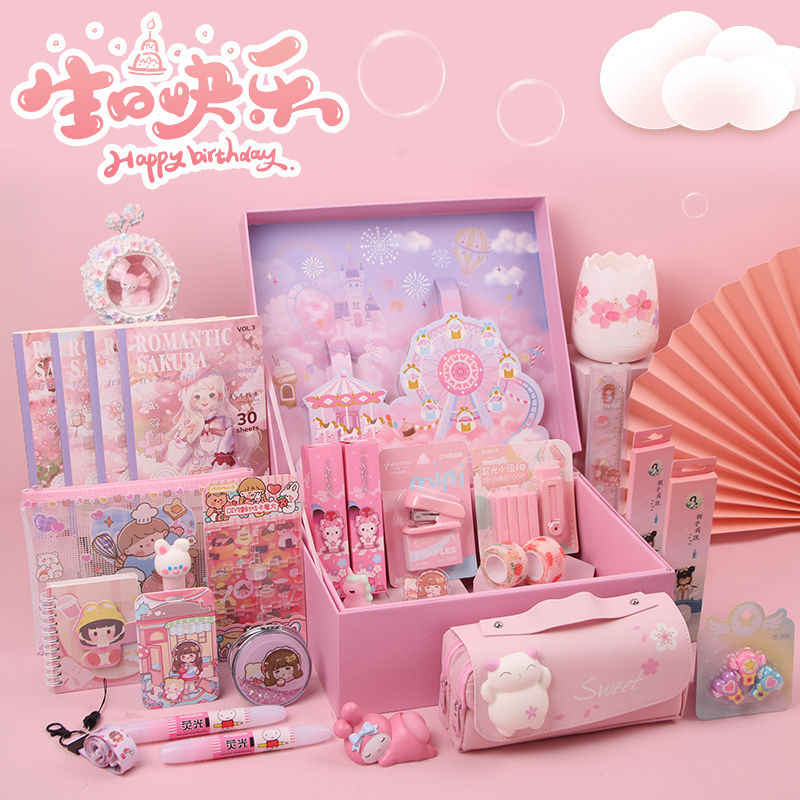 2026 New Year's Day Gifts for Girls, Birthday Gifts, Study Gifts, Trendy Stationery Set Gift Box, Holiday Gifts, Classy Exam Prizes, Pink Girl's Planner, Kindergarten Students, Middle School Students
