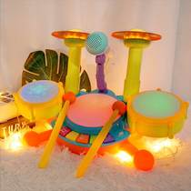 Childrens frame baby drum baby 6 months or more Puzzle Early Tutor Beat the drum Baby Knocks the Jazz Drum instrument Toy