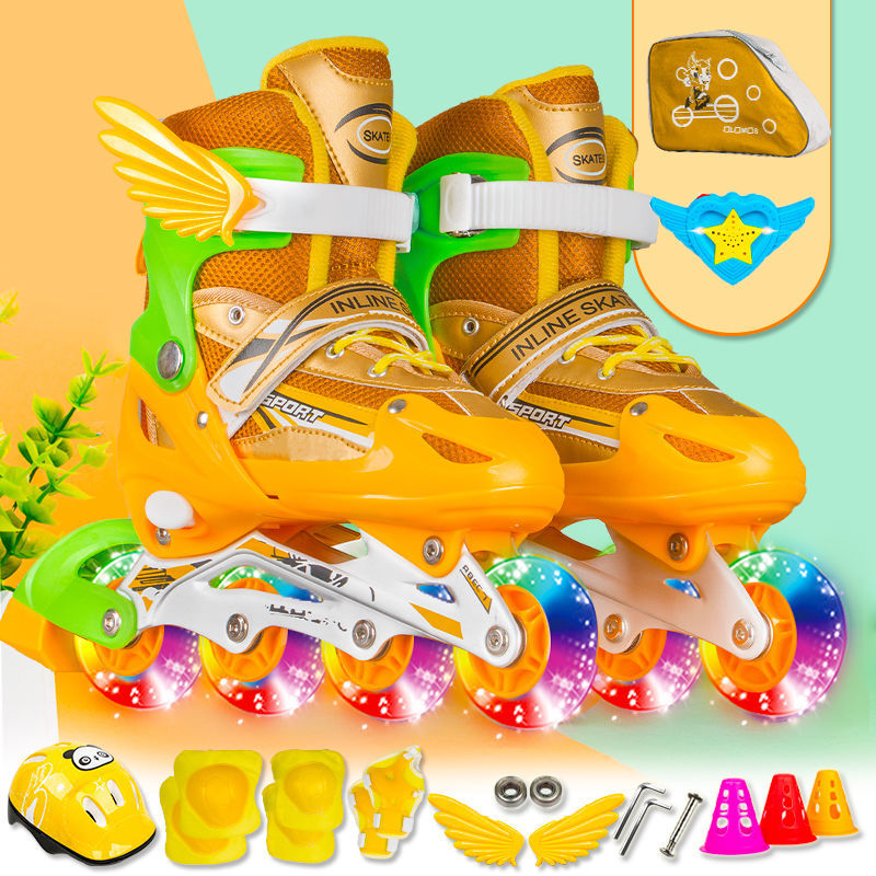 Skies children full suit flashing straight wheel skating skate skate skate skate skate boys and girls