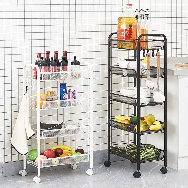 Kitchen trolley rack floor-to-ceiling household multi-layer snack storage rack movable vegetable rack vegetable shelf