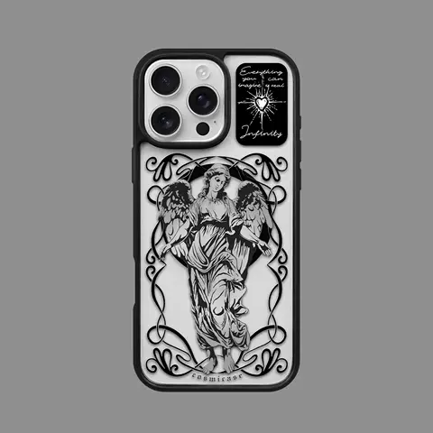 Angel Illustration Script Text iPhone Case for iPhone 18 – 14